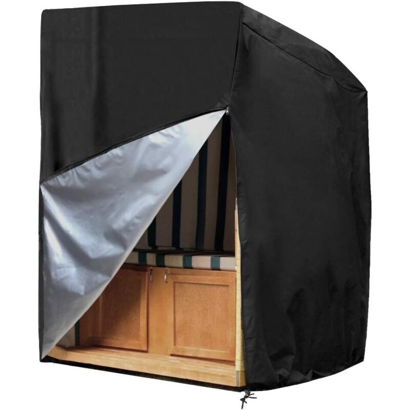 Vtizikl Housse de Protection pour Chaise de Plage en Tissu Oxford imperméable et indéchirable Strandkorb 135X105X175/140cm