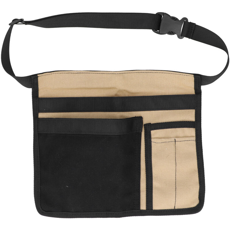 Strapazierfähige, einseitige Gürteltasche aus Oxford-Canvas, verstellbarer Organizer für Gartengeräte – Khaki/Schwarz