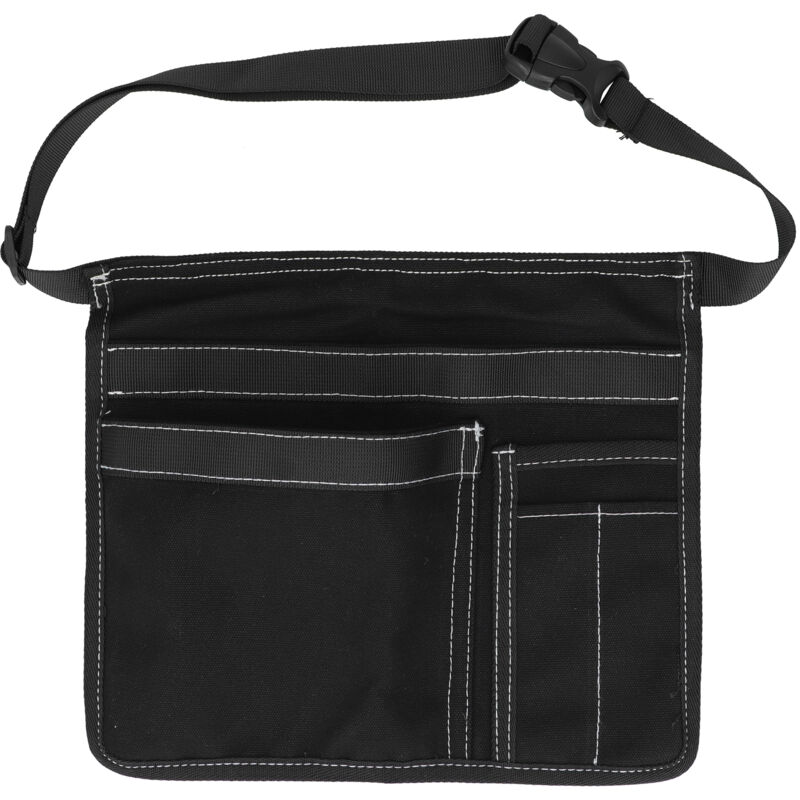 Strapazierfähige, einseitige Gürteltasche aus Oxford-Canvas, verstellbarer Organizer für Gartengeräte – Schwarz