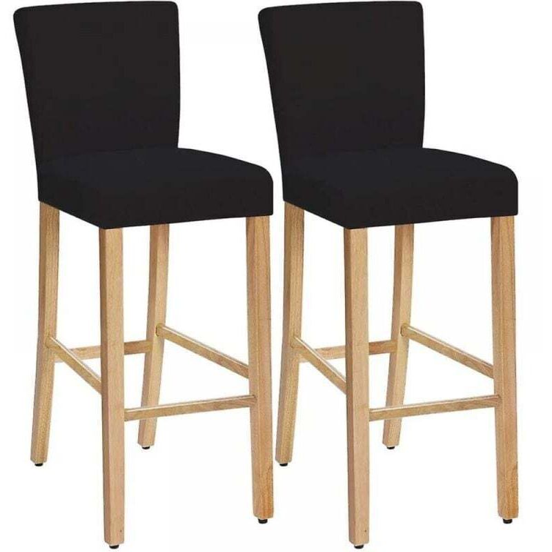 Stretch-Stuhlbezüge, abnehmbar, waschbar, für Esszimmerstühle, Schonbezüge für Barhocker, Sitzbezüge für Barhocker und Kneipentheken (schwarz,