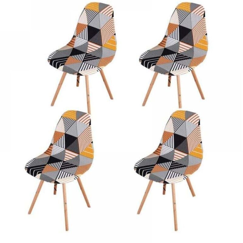 Stretch-Stuhlhussen, 4-teiliges Set, universelle Stuhlhussen ohne Armlehnen für Esszimmer, Wohnzimmer, Küche, Heimdekoration, Grau