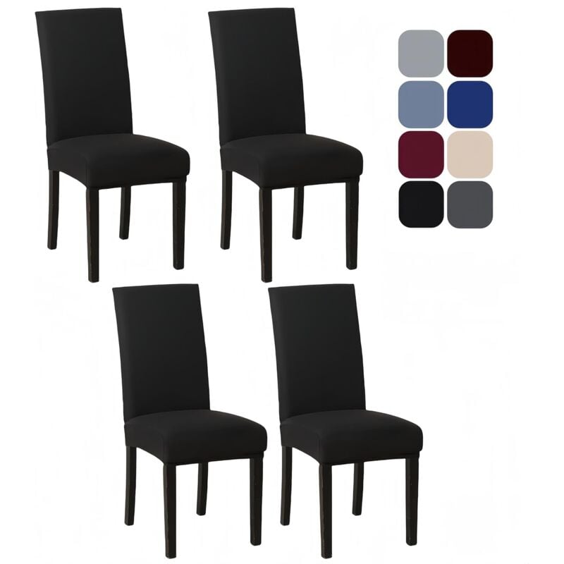 Stretch Stuhlhussen für Esszimmerstühle, Stuhlhussen 4er Set, Stretch Hohen Zurück Stuhlhussen Slipcover, Abnehmbarer Waschbarer Stühle Schutz