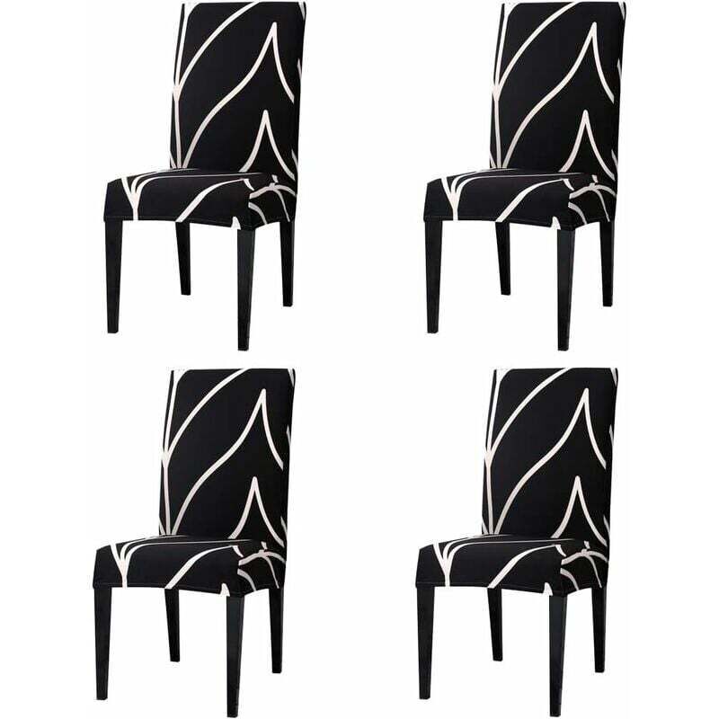 Stretch-Stuhlhussen für Esszimmerstühle, universelle Stuhlhussen für Zuhause, Restaurant, Bar, Hotel (4 Stück, C1)