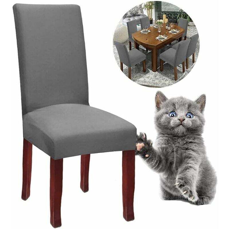 Stretch-Stuhlhussen, Hochlehner-Stuhlhussen, elastische Schutzhüllen für Speisesäle und Hotels (Grau, 6 Stück) - Fei Yu