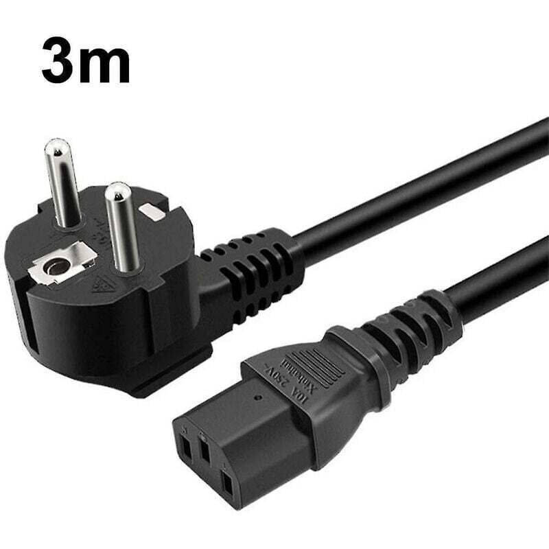 Stromkabel - Netzkabel, Netzkabel, europäisches Steckerkabel, 3-poliges IEC-Kabel für PC, Monitor, Drucker, PS3/PS4 Pro, Scanner, 1 Stück
