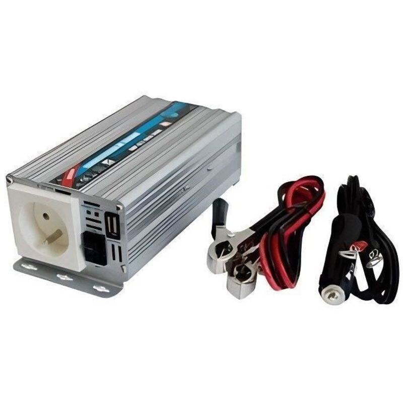 Spannungswandler - HTC TECHNIC - 24V/220 V - 300 W - Mit USB-A Steckdose 2A geliefert mit Zigarettenanzünderkabel