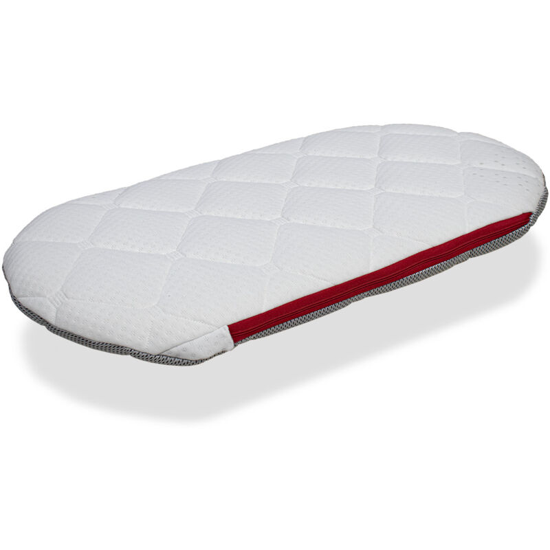 Stubenwagen Matratze 75x40 Viskoelastisch Höhe 3 cm 2 in 1: Matratze für Kinderwagen, Babywanne, Wiege + Matratzenschoner - Herausnehmbar,