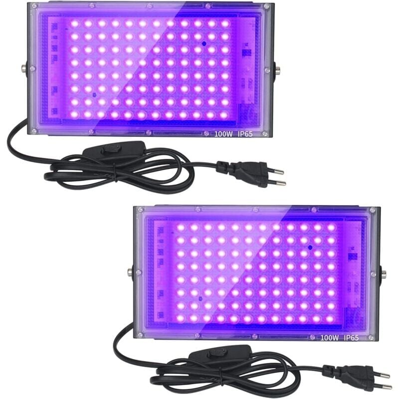 Stück 100 W UV-LED-Schwarzlicht, IP65 wasserdicht, Ultraviolette LED-Lampe, Effektbeleuchtung für Aquarium, Party, Leuchtfarbe, Leuchtplakat, Neon,