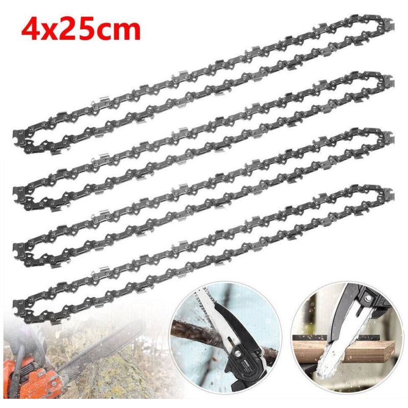 Sägekette 40 Glieder 4er Set Sägeketten 25cm 40TG 3/8' lp 1,3mm für Dolmar AS1925Z Makita DUC254Z Führung und Kette für Motorsäge Führung