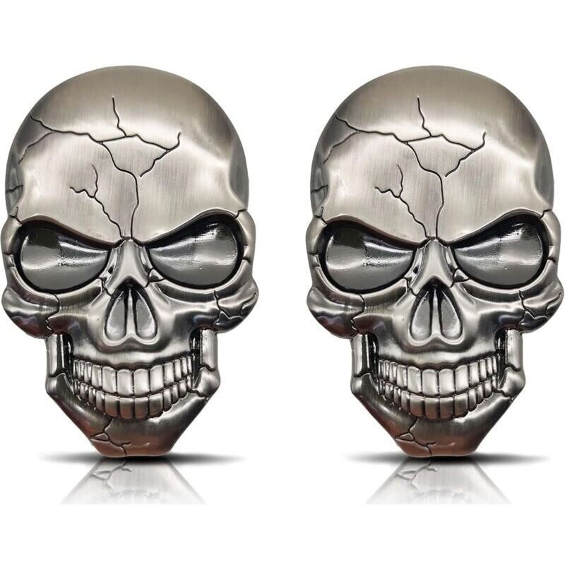 Stück 3D Metall Motorrad Auto Aufkleber Totenkopf Aufkleber Totenkopf Auto Aufkleber Stoßstangen Aufkleber Fahrzeug Dämonen Ornament Aufkleber