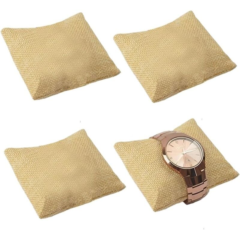 Csparkv - Stück 7 x 8 cm Uhrenkissen aus Hanf, Schmuck-Displaykissen, Armbandkissen, klein für Schmuck, Armband, Uhren-Displaykissenhalter