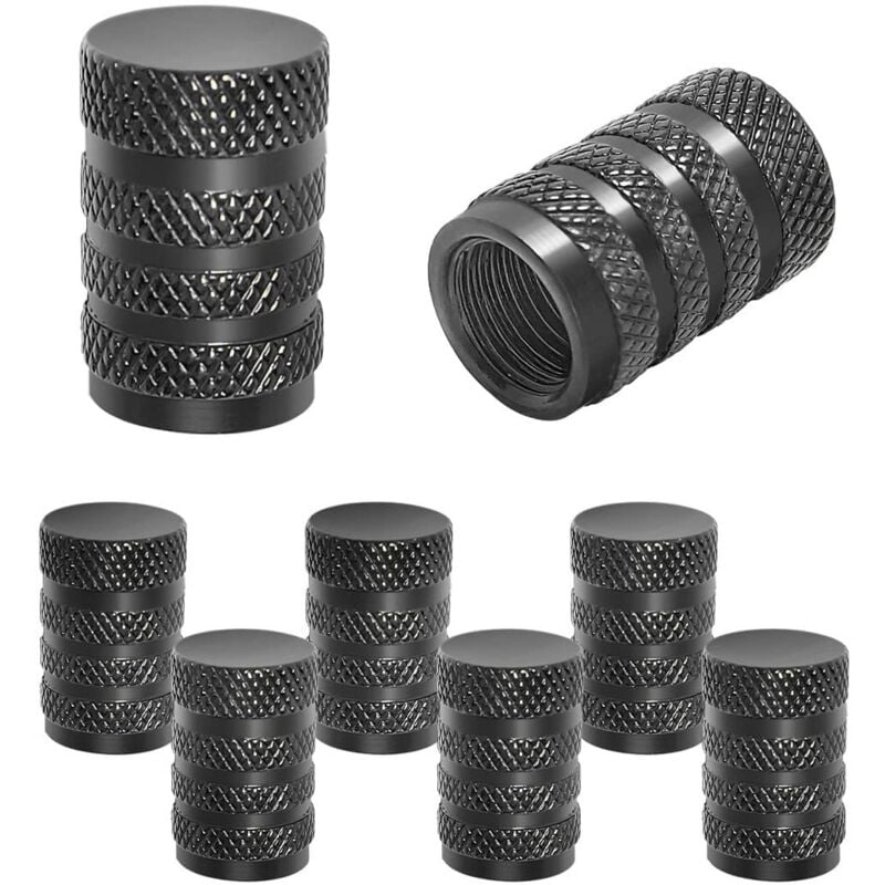 Stück Aluminium-Ventilkappen für Autos Reifenventilkappen Autoventilkappen mit Dichtung für Autos, SUVs, Fahrräder, LKWs, Motorräder (Schwarz)