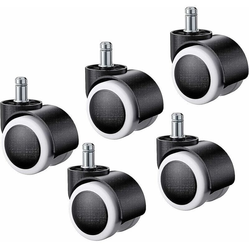 Stück Bürostuhl-Lenkrollen, Universal-Hartbodenrollen, Ersatz-Bürostuhl-Lenkrollen für Bürostühle, Laminatböden, Parkettböden, Fliesen, 11 x 22 mm