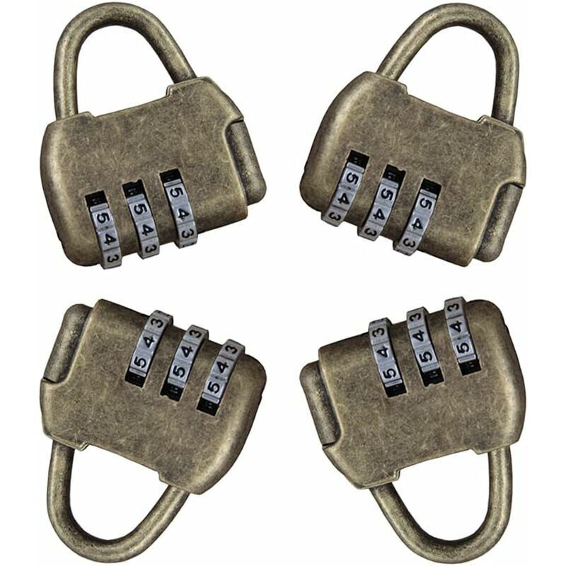 Stück Code-Vorhängeschloss, Code-Schließfach, Diebstahlsicherung, Zahlenschloss, 3-stelliges Retro-Zahlenschloss, Vintage-Vorhängeschloss, Außentür,