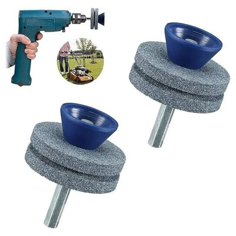 Stück doppelschichtiger Rasenmäher-Klingenschärfer, verschleißfester Rasenmäher-Klingenschärfer, geeignet für die meisten elektrischen Bohrmaschinen