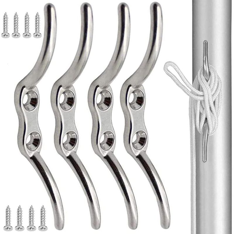 Stück Edelstahl-Klampenhaken 100 mm Mastseilhaken Seilklampenhaken zur Befestigung von Seilen an Fahnenmasten, Booten, Markisen, Fensterläden, Planen