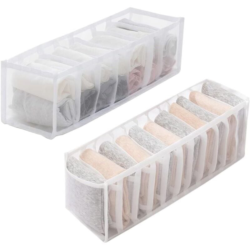Stück faltbarer Schubladen-Organizer, Schubladenaufbewahrung für Socken, Unterwäsche, Babykleidung, Krawatten (weiß)