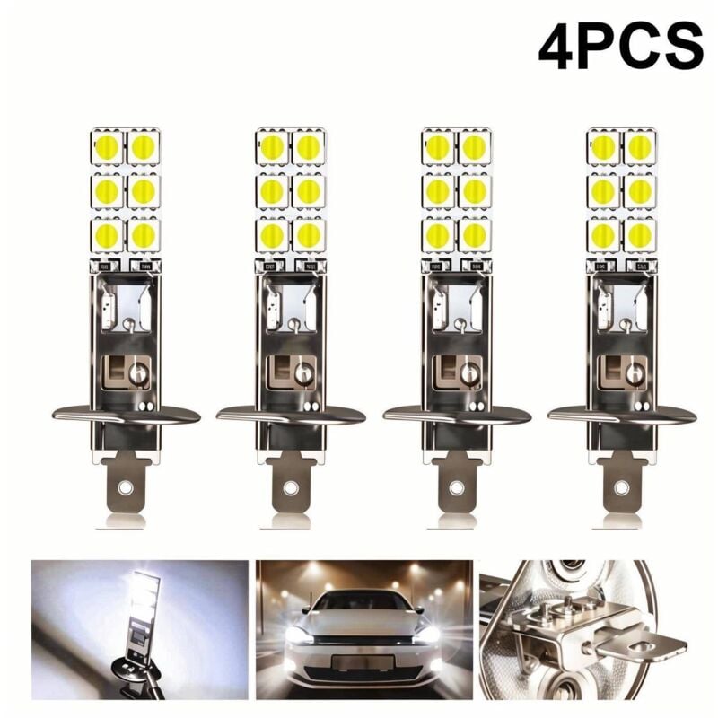 4 stücke LED H1 LED Auto 12V 6000K Weiß 12W LED Auto Nebel Treibende Lichter LED Scheinwerfer Birne Auto Beleuchtung