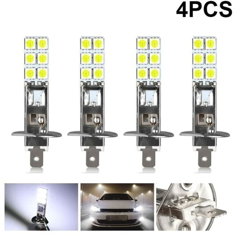 Stück H1 LED-Lampen, 12 v, 6000 k, Weiß, 12 w, LED-Nebelscheinwerfer fürs Auto, 62 x 11 cm