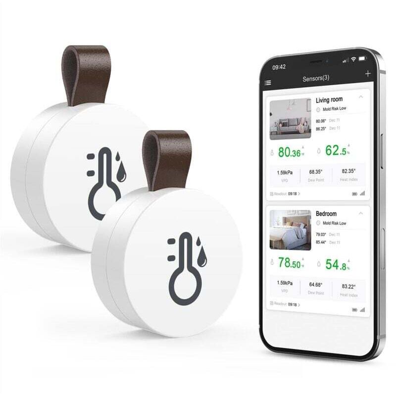 Stück intelligente Schlüsselanhänger-Thermometer, für Kühlschrank, Zigarrenrauch, Musikinstrumente, Haushalt, Baby, kabellos, Hygrometer