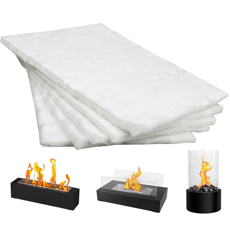 Stück Keramikwolle für Ethanol-Kamine, 8 x 12 cm hitzebeständige, zuschneidbare Keramikkugeln für Tischkamine zur Verlängerung der Brenndauer