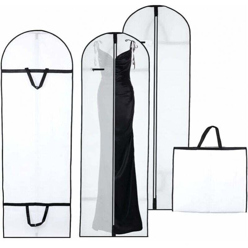Stück Kleiderhülle zum Aufhängen, 180 x 60 cm, faltbare Kleiderhülle für Brautkleider, lange Kleiderhülle gegen Staub und Feuchtigkeit, Kleiderhülle