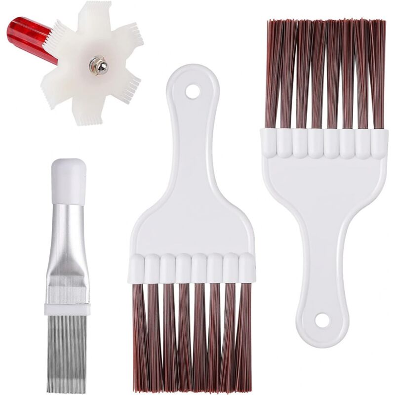 Cyslmuk - 4 Stück Klimaanlagen-Kondensatorkamm, Klimaanlagen-Kamm, AC-Lamellenkamm, Edelstahl-Kühlschrankkamm, 3 Stile