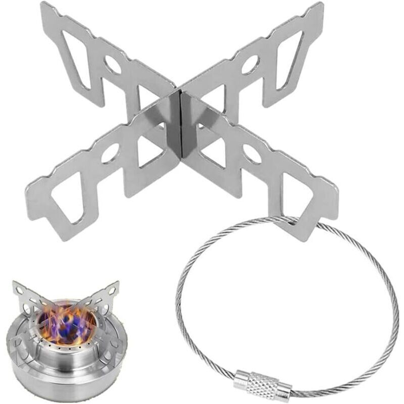 Stück Kreuzhalterung aus Edelstahl für Töpfe, Pfannen, Kessel, Kochtopfzubehör für Campingkocher, Wanderkocher, Gaskocher, Spirituskocher,