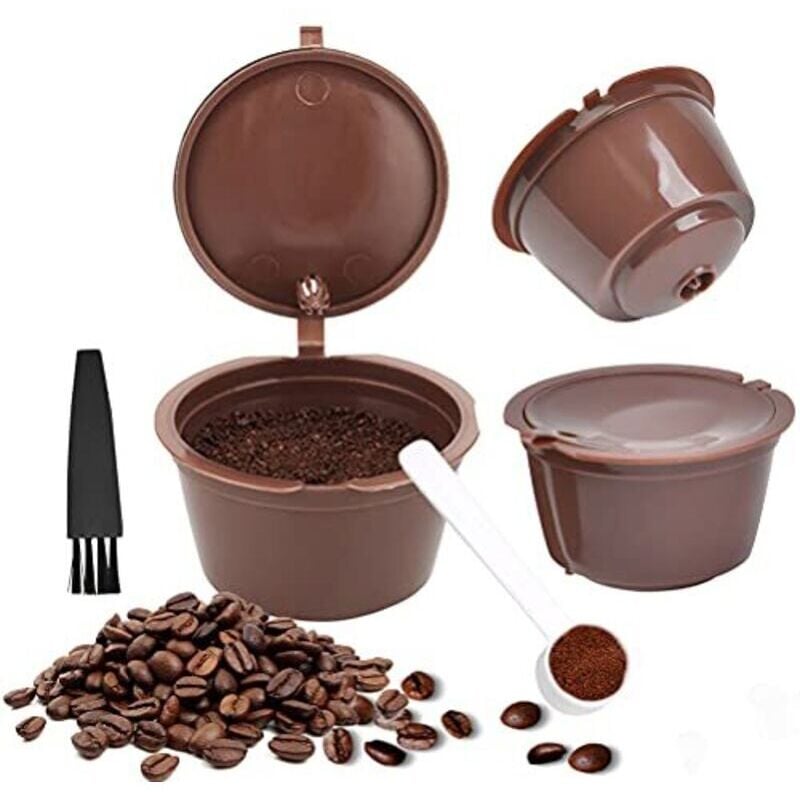 Stück Mehrweg-Kaffeefilter, wiederverwendbare, nachfüllbare Kaffeekapseln, kompatibel mit Nescafe Dolce Gusto-Maschinen, mit 1 Kaffeelöffel und 1