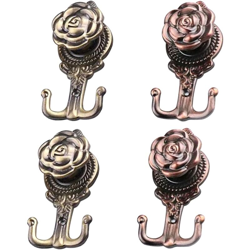 Stück Metall-Vorhanghaken mit Rosenmuster, Vintage-Vorhang-Raffhalter, Haken, Vintage-Gardinen-Vorhang-Raffhalter, Zinklegierungshaken für die