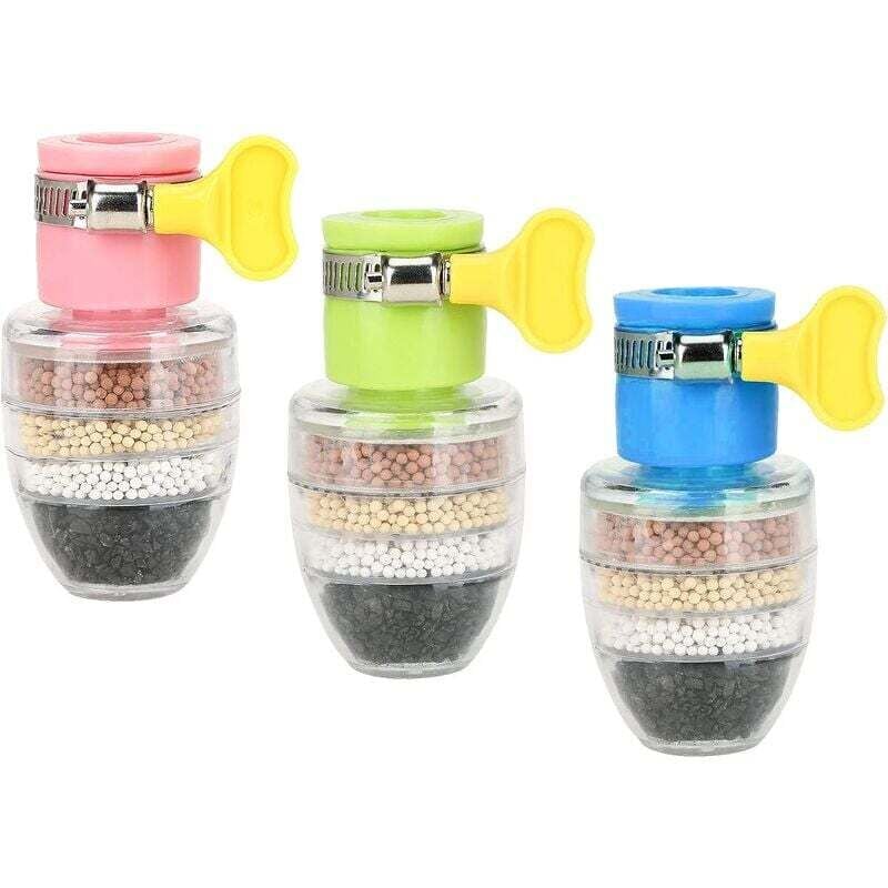 Stück Mini-Wasserhahn-Wasserfilter, 6 Schichten Aktivkohle, Wasserhahn-Holzkohle, Wasserhahn-Wasserfilter-Kartuschenreiniger, sauberer