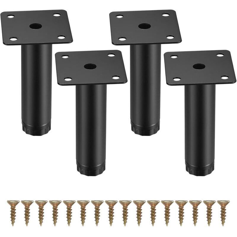 Stück Möbelfüße, 10 cm/4 Zoll verstellbare Möbelfüße, Metallbefestigungsfüße für Möbel/Tische/Stühle/Schreibtische/Küchenmöbel/Schränke/Sofas
