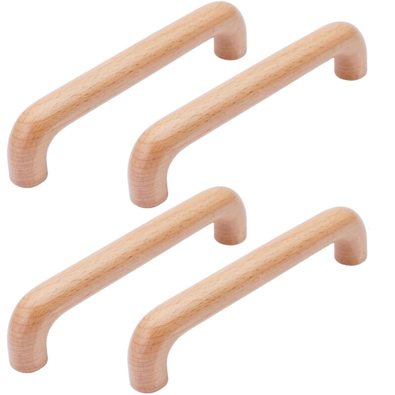 Stück Möbelgriffe aus Holz, Küchenschrankgriffe, Schranktürgriffe, Lochabstand 128 mm, für Küchenmöbel und Schubladen