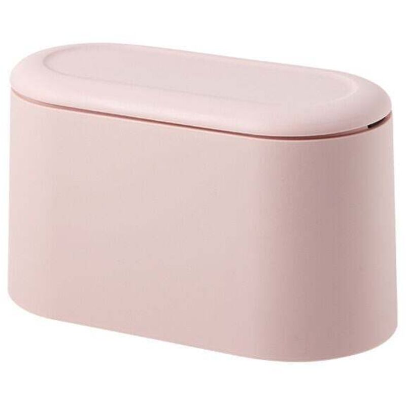Stück (Pink) Kleiner Tisch-Mülleimer, Mini-Mülleimer aus Kunststoff für die Küche mit Deckel und Druckknopf, Mülleimer mit Druckknopf