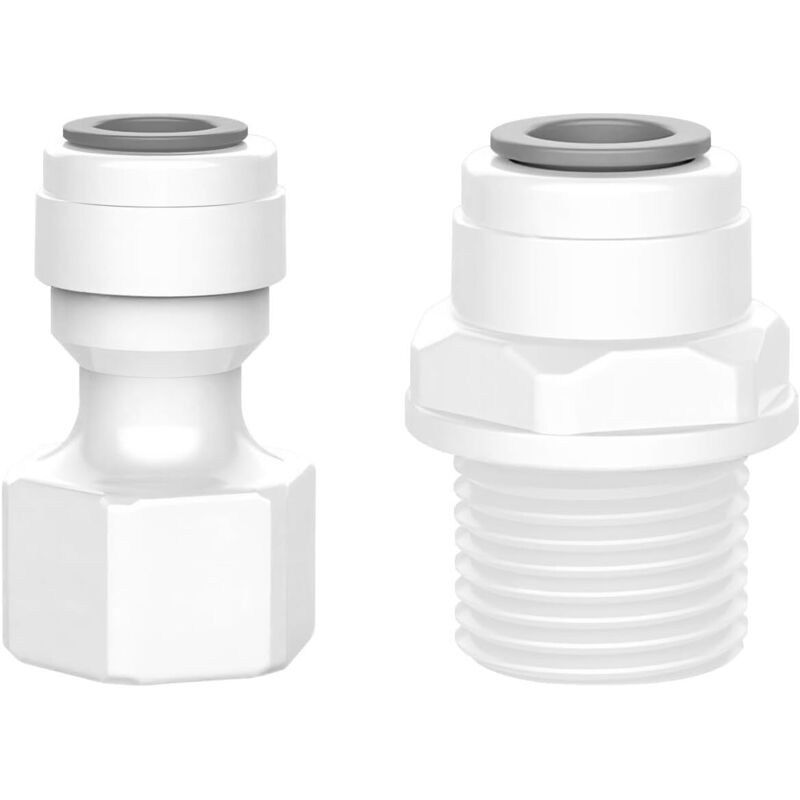 Stück RO-Wasserfilter-Anschlussstück, 1/2' Innen-/Außengewinde auf 3/8' Schnellkupplungs-Gewindeanschluss, für Umkehrosmose-Wasserfilter