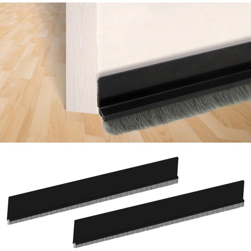 Stück Schalldichter Tür-Zugluftstopper, Türunterbürste, Haustürdichtung, Selbstklebend und Zuschneidbar - Tür-Zugluftstopper (5100cm,Schwarz)