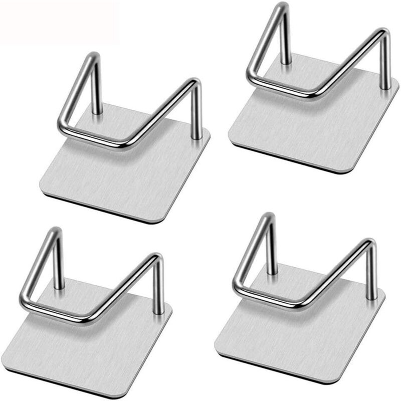 4 Stück Spülbecken-Schwammhalter, Küchenschwammhalter, selbstklebender Schwammhalter, Spülbecken-Schwammhaken, ohne Bohren, Edelstahl, wasserdichter