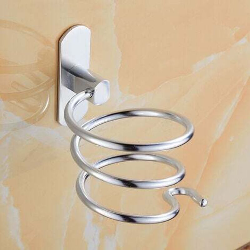 Stück Spiral-Haartrocknerhalter, Wandmontage aus Aluminium für Haartrockner und Glätteisen, ohne Bohren, Kabelhalter für Küche, Badezimmer,