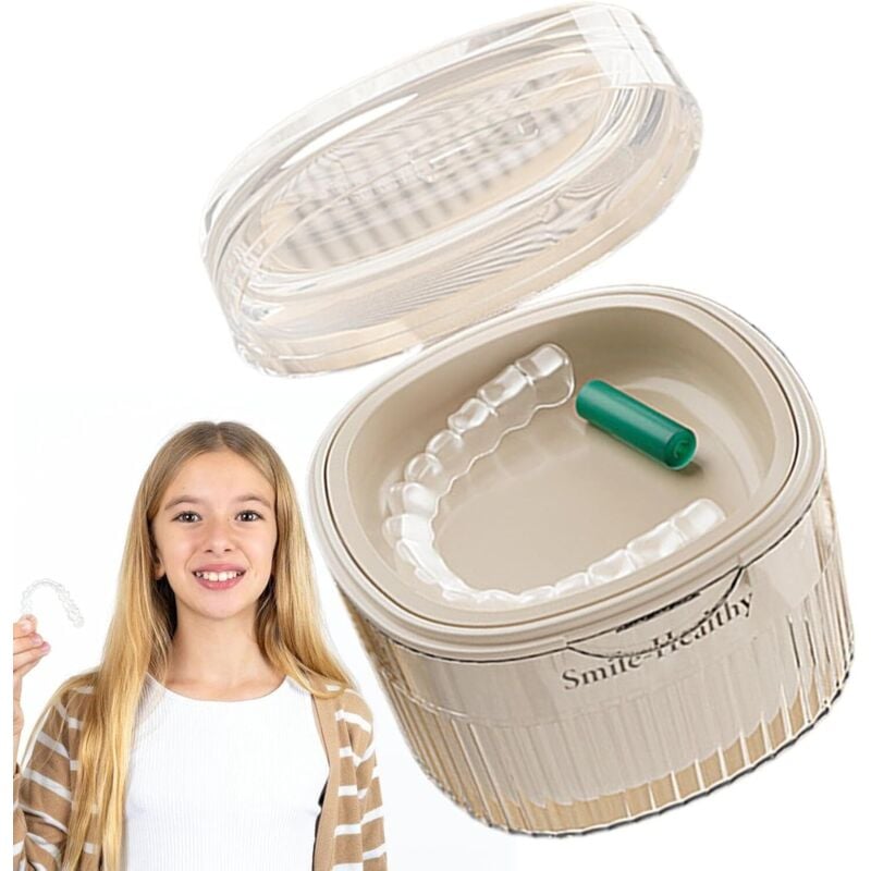 Stück Tragbare Zahnschienen-Hülle für Mundschutz, Reinigungsbox für Zahnspangen Transparente Reinigungsbox für Zahnspangen