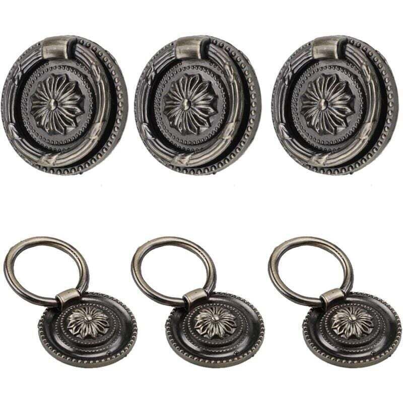 6 maniglie per mobili vintage, pomelli per mobili vintage in ottone, maniglie per cassetti vintage, maniglie per mobili vintage con viti, maniglie