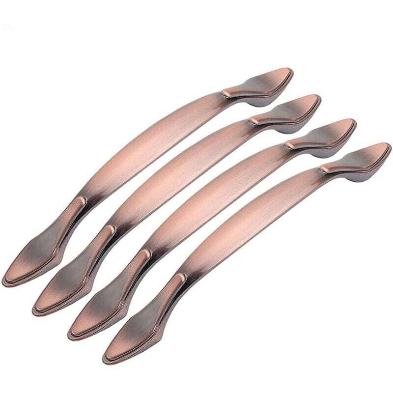Stück Vintage-Möbeltürgriffe, Vintage-Schrankgriffe in Bogenform, Möbelgriffe zum Ziehen (Lochabstand 96 mm, Rotbronze)