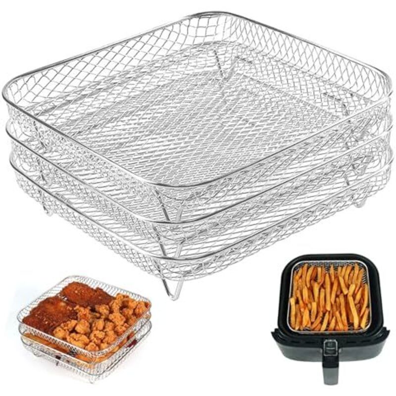 stücke Air Fryer Rack Stapelbar 8,27 Zoll Quadratischen Runden Braten Korb