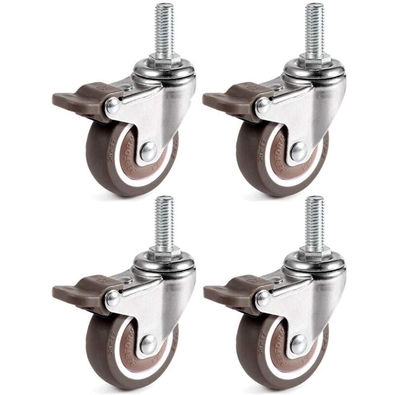 Stück Lenkrollen, 25 mm M6 x 15 mm Stangenmöbelrollen für Trolleys-