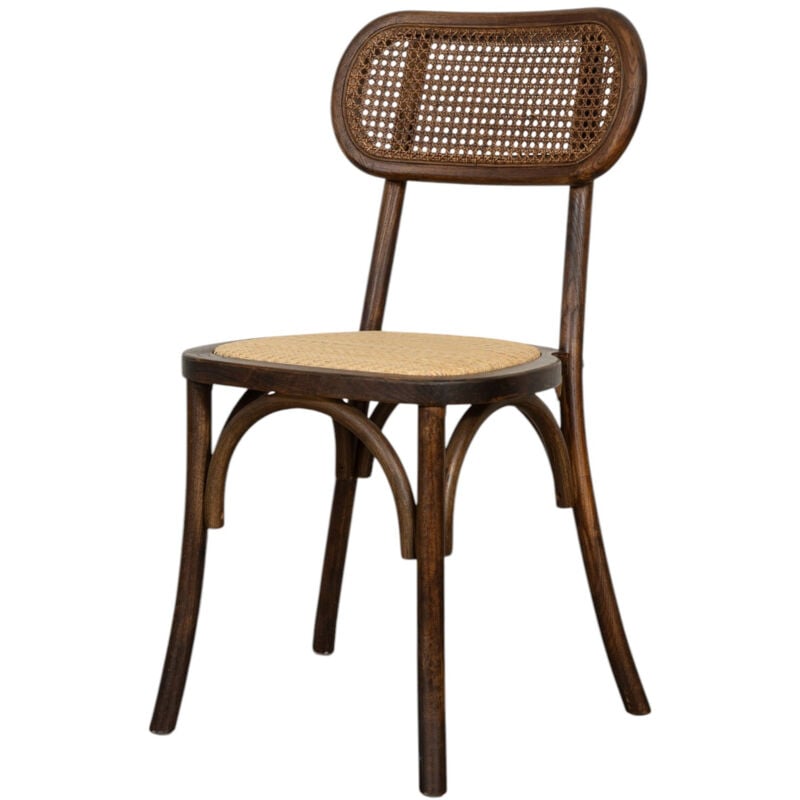 Stuhl aus Holz und Rattan 88x52x44 cm Rustikale Stühle Küchenstuhl Esszimmerstühle Moderne Stühle Vintage Thonet Stuhl