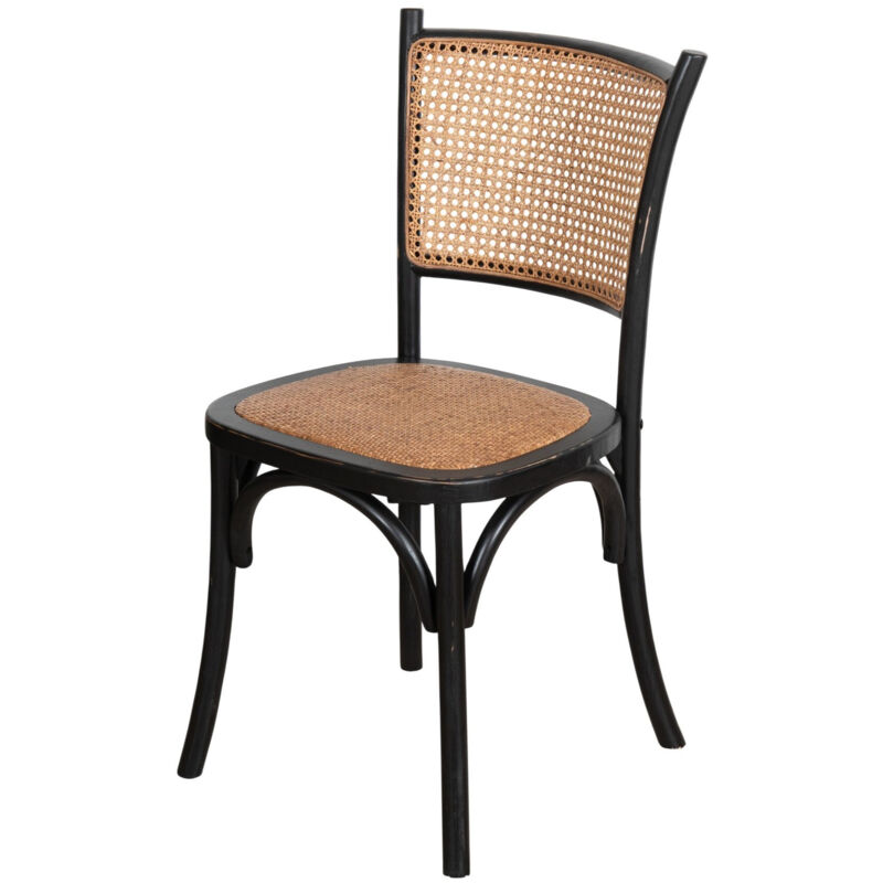 Stuhl aus Holz und Rattan. Thonet-Stuhl. Retro-Stuhl für Esszimmer, Küche, Restaurants. Vintage-Stuhl aus Massivholz