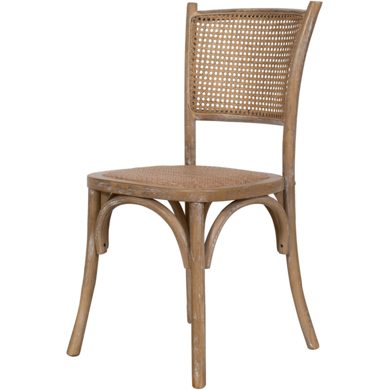 Stuhl aus massivem Eschenholz und Rattan. Thonet-Stuhl. Esszimmer-, Küchen- und Restaurantstühle. Eichenfinish im Vintage-Stil