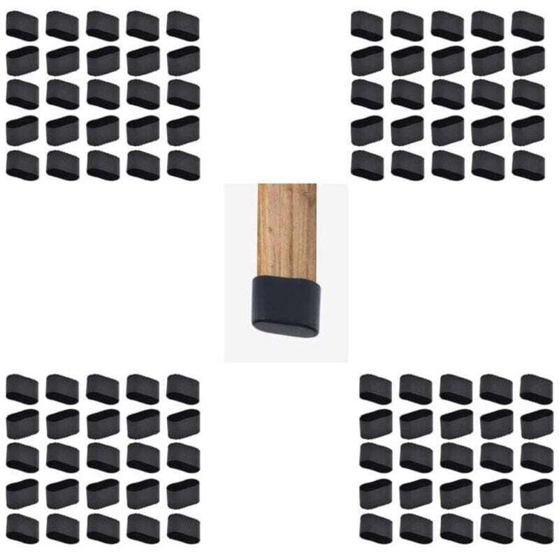 Stuhlbeinkappen, 28 Stück, rechteckige Stuhlspitze, ovaler Stuhlspitzenschutz, Tischstuhlbeinschutz, Silikonpolster, Gummi-Stuhlhussen