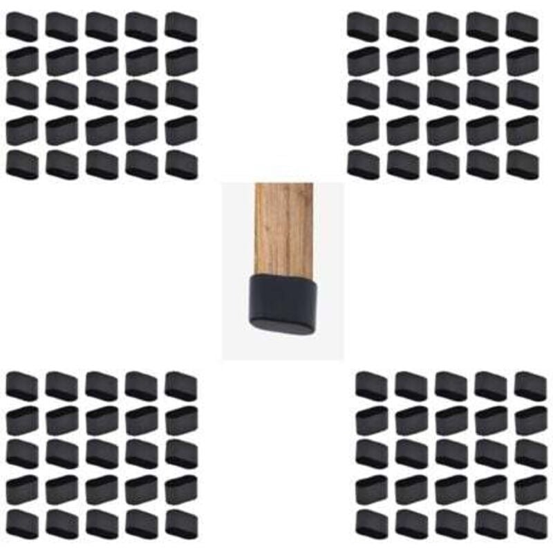 Mumu - Stuhlbeinkappen, 28 Stück, rechteckige Stuhlspitze, ovaler Stuhlspitzenschutz, Tischstuhlbeinschutz, Silikonpolster, Gummi-Stuhlhussen