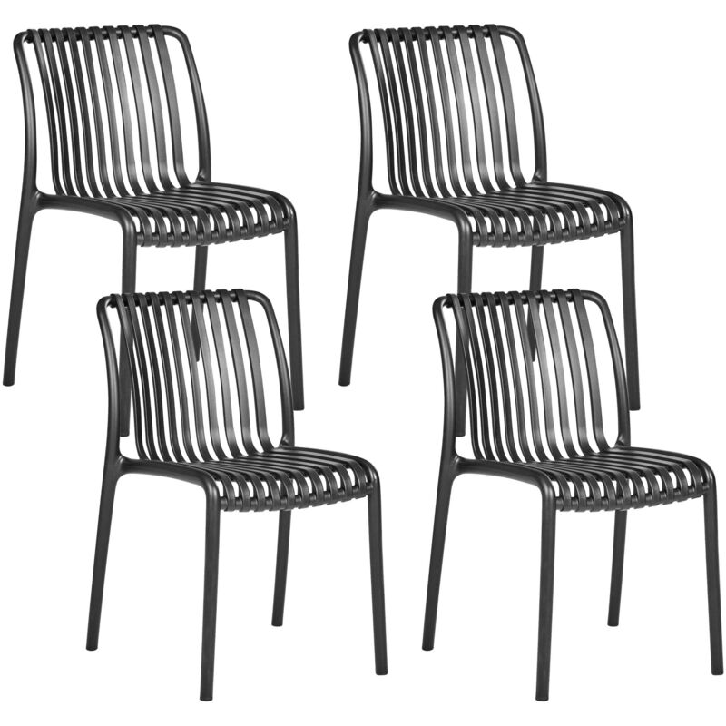 Beliani - Stühle 4er Set in Hellgrau aus Kunststoff für Innen- und Außenbereich Geeignet Moderner Stil Plastik Gartenstühle für Garten Terrasse