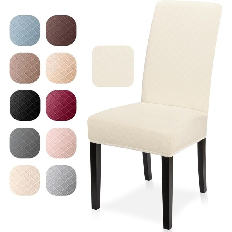 Stuhlhussen 4er Set Universal Stretch Stuhlhussen Moderne Jacquard Husse Abnehmbare Stuhlbezug Abdeckung Esszimmer überzug Bi-Elastic Spannbezug,für